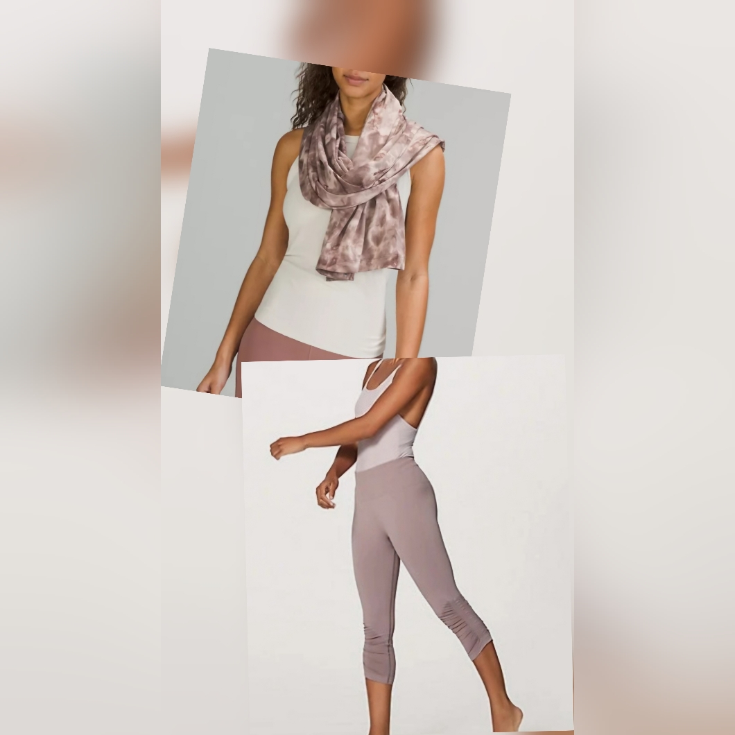 Lululemon Set Of Awakening Crop Taryn Toomey Leggings Size 8 & Nulu Snap Scarf!